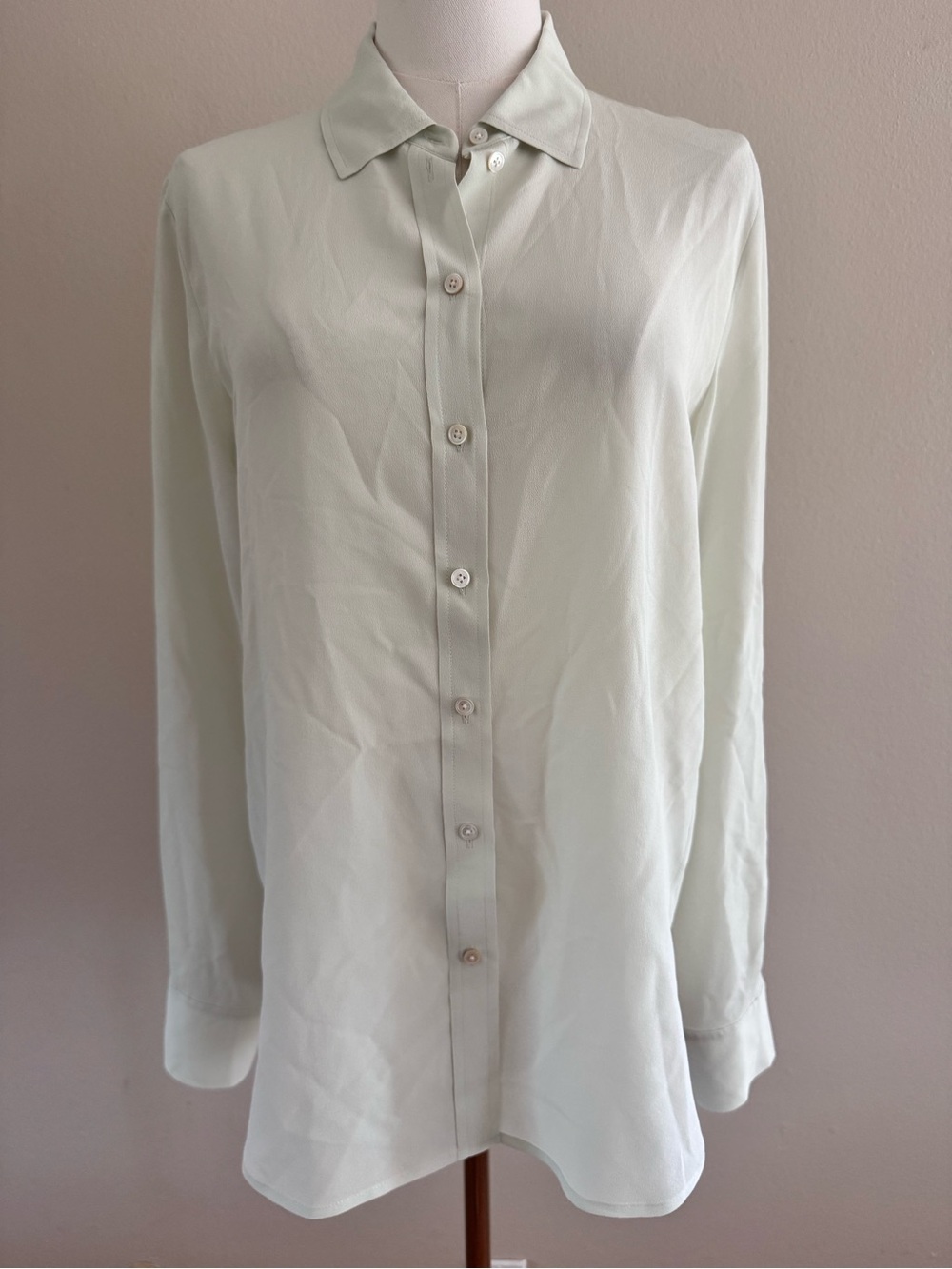 Everlane Light Mint 100% Silk Blouse